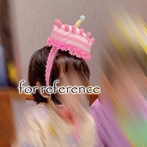 עדין מייאו ורוד פסים קטיפה יום הולדת עוגת כובע חמוד קריקטורה יום הולדת כובע ילדים מסיבת קישוט גומייה
