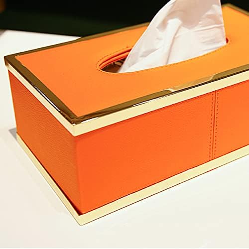 Luckxuan קופסת רקמות מפיות מחזיק ברקמות ביתיות קופסת סלון שולחן אוכל שולחן קפה עור משרד עור אחסון רב